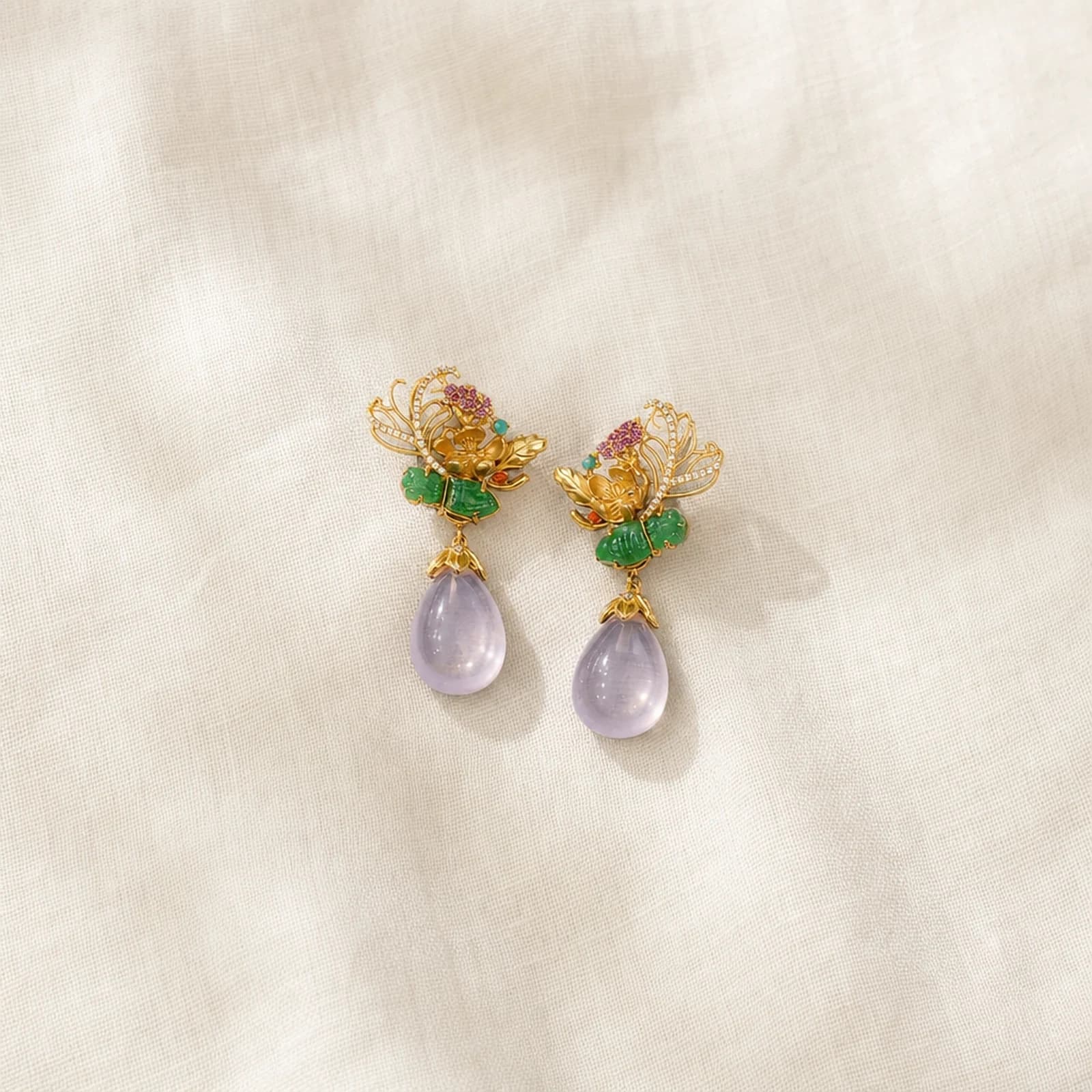Jade Rose Filigree Earrings collection card image