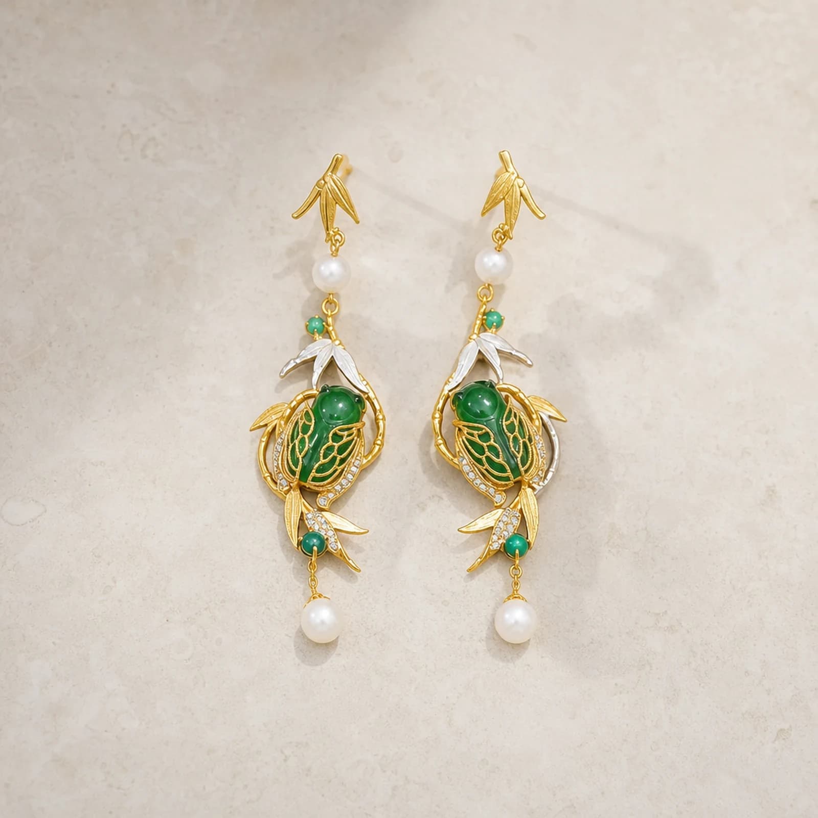 Jade Pearl Drop Earrings collection card image