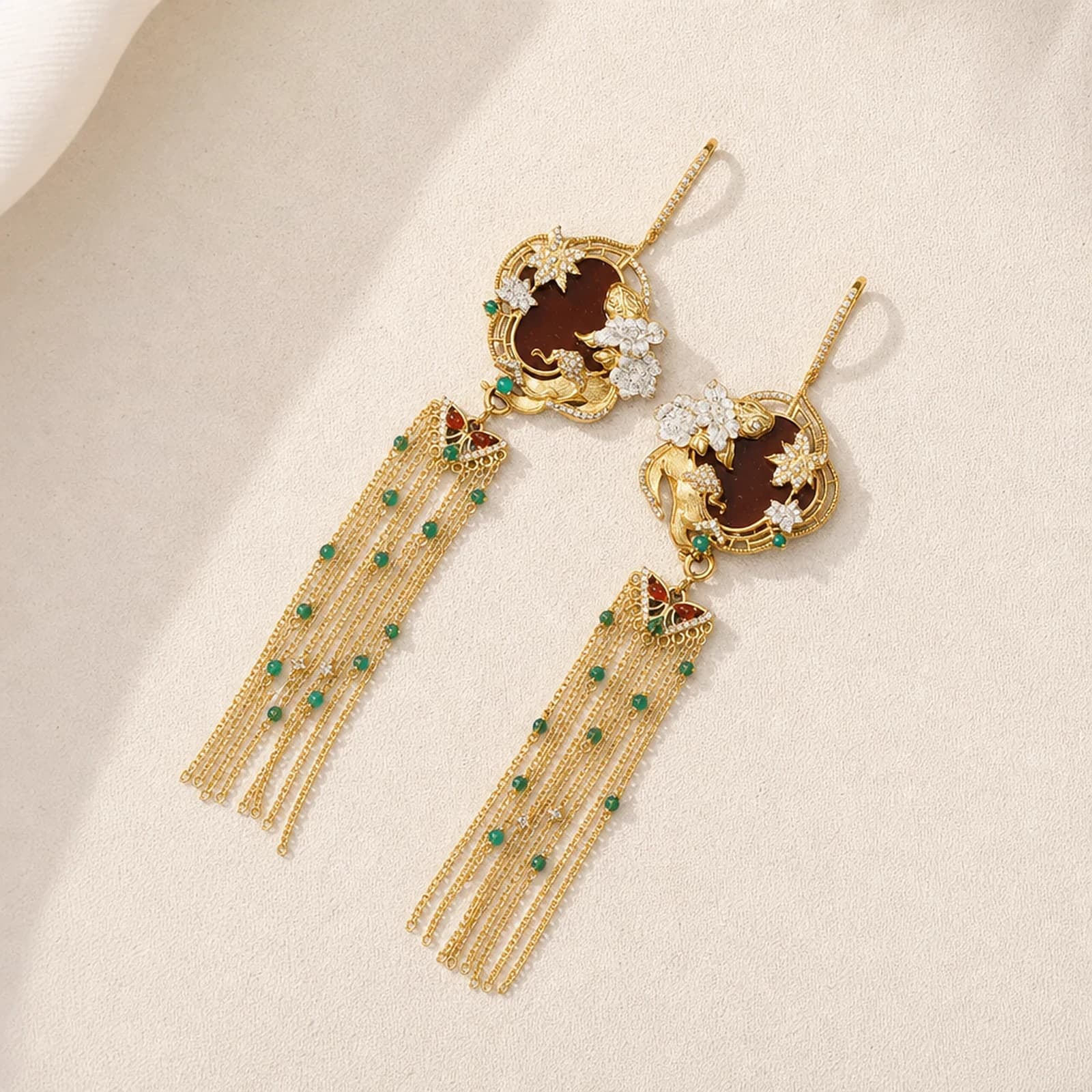 Red Agate Tassel Earrings collection card image