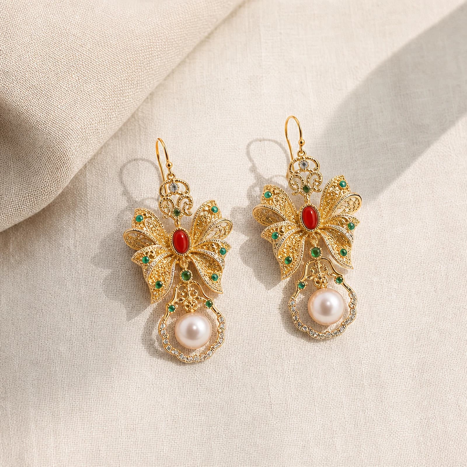 Butterfly Pearl Earrings quiet ritual setting