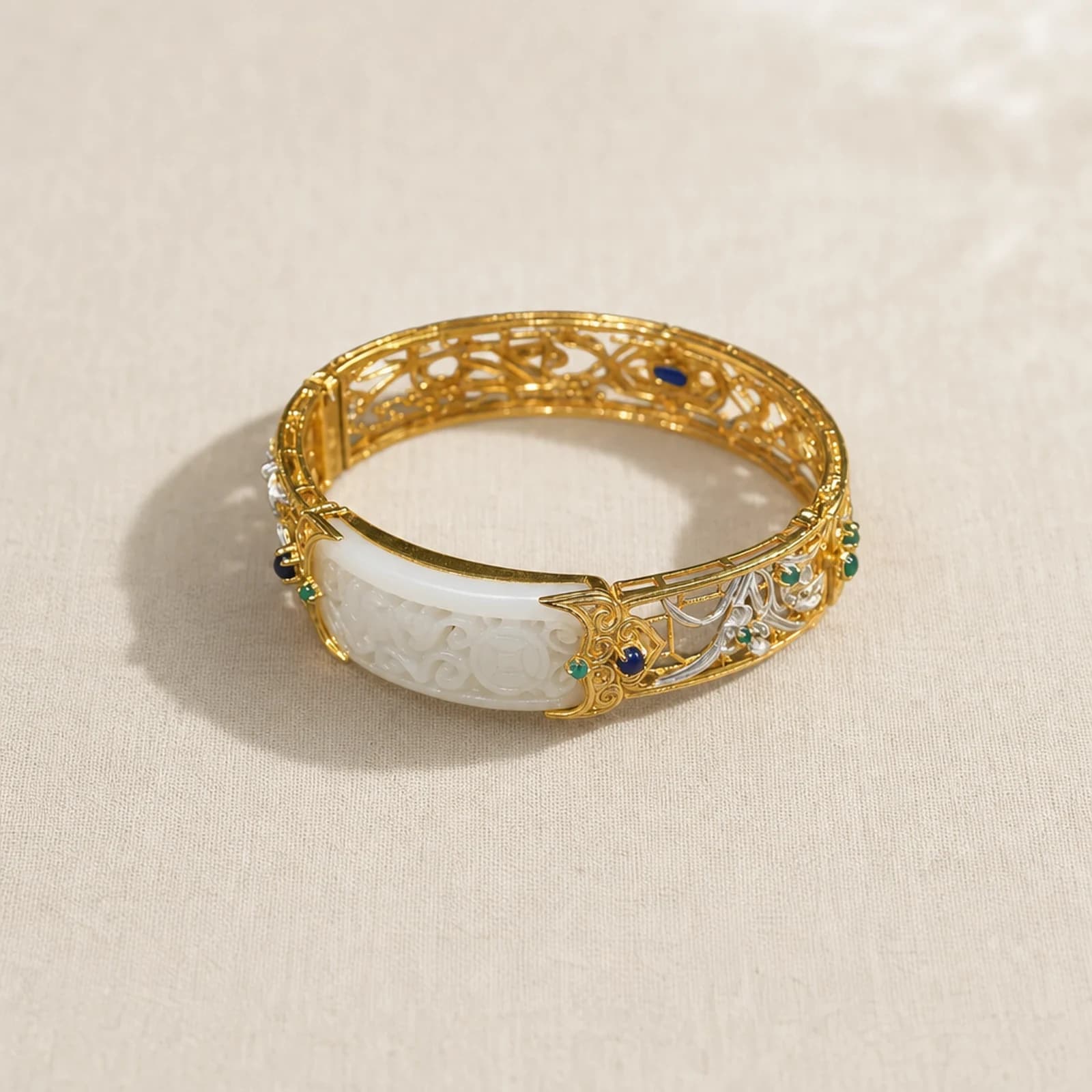 Rounded Jade Filigree Bangle collection card image