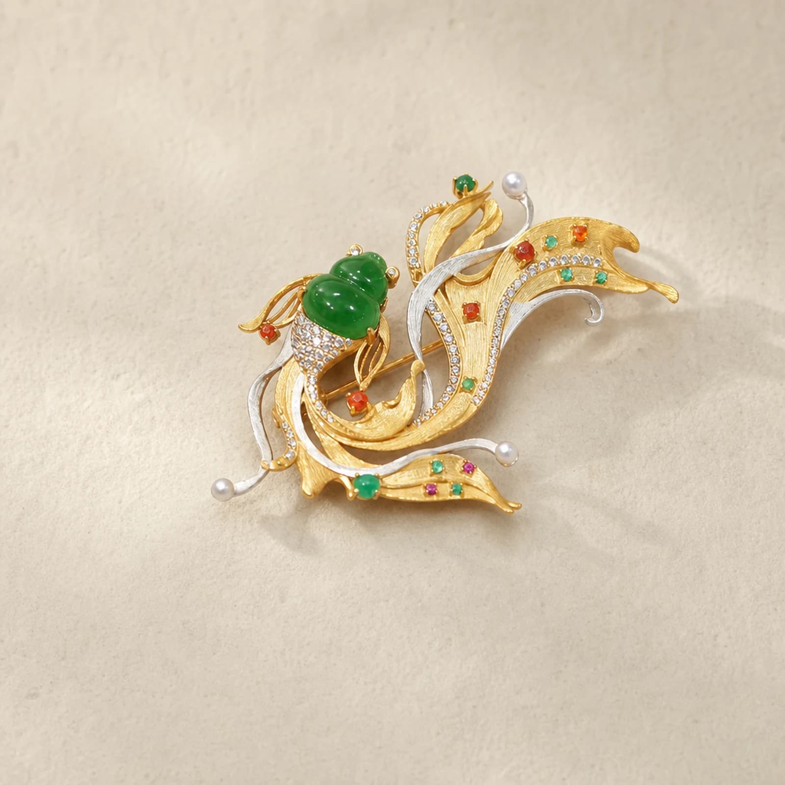 Jade Leaf Filigree Brooch collection card image