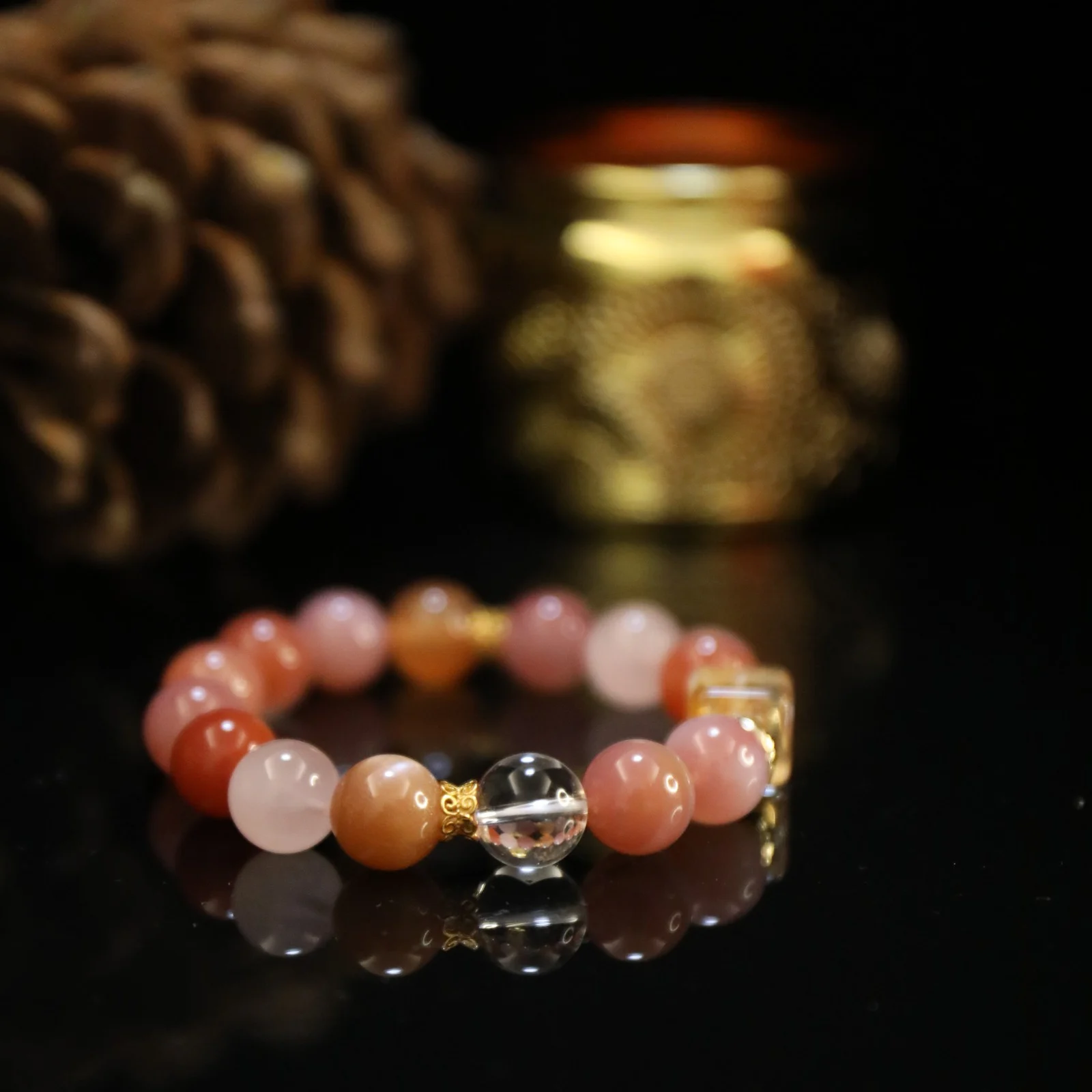 Blush Agate Five Elements Bracelet