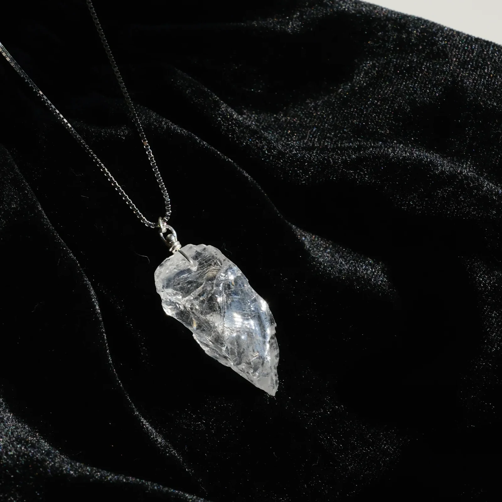 Clear Quartz Raw Necklace - angle-01